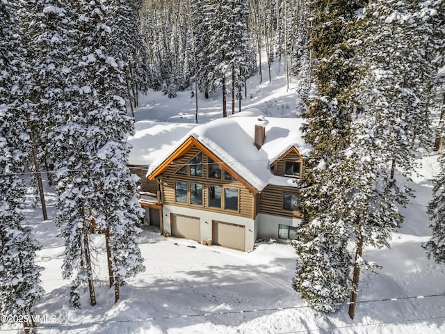 cabin with a garage