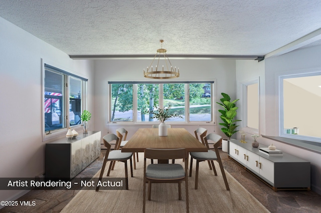 780 Deer Blvd, Avon, CO 81620 - dining area with a chandelier and a textured ceiling