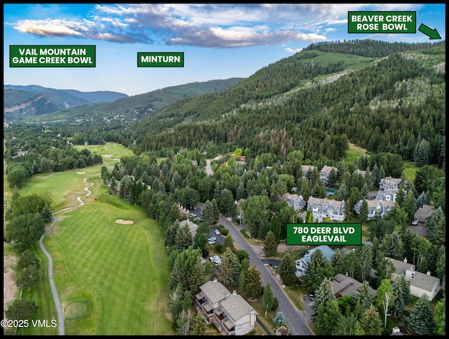 780 Deer Blvd, Avon, CO 81620 - drone / aerial view of mountains and a golf course