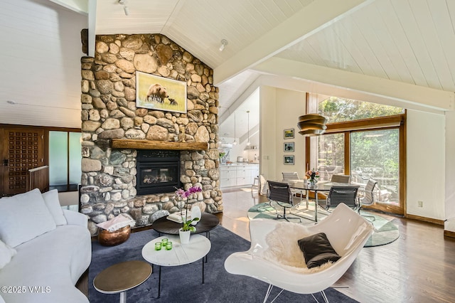 8 Charolais Cir, Edwards, CO 81632 - living room with a fireplace and wood finished floors
