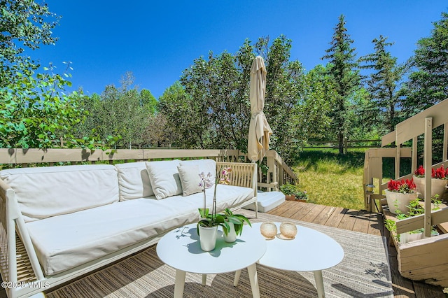 8 Charolais Cir, Edwards, CO 81632 - wooden terrace with an outdoor hangout area