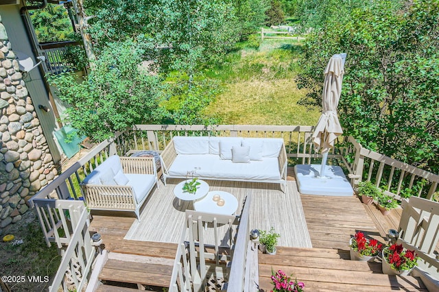 8 Charolais Cir, Edwards, CO 81632 - wooden terrace featuring an outdoor hangout area