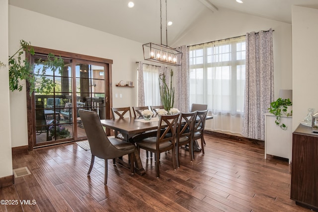 75 Aster Ct, Eagle, CO 81631 - dining room with dark wood-style floors, a chandelier, and recessed lighting