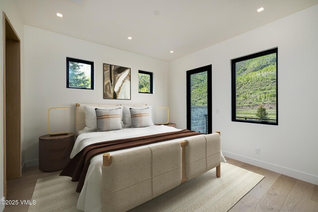 1487 Vail Valley Dr, Vail, CO 81657 - bedroom featuring light wood-type flooring and recessed lighting