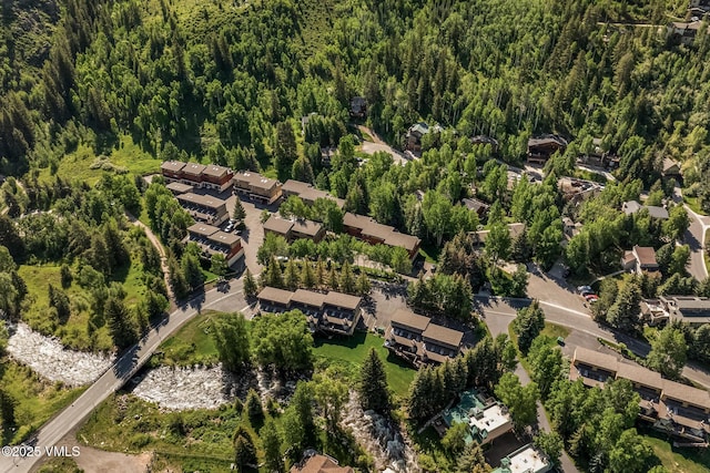 2540 Kinnikinnick Rd Unit G-2, Vail, CO 81657 - aerial view of property's location featuring nearby suburban area and a heavily wooded area