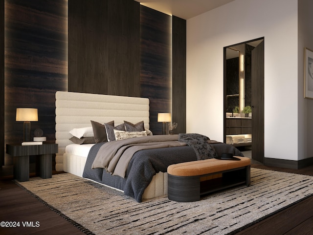 bedroom featuring wood finished floors