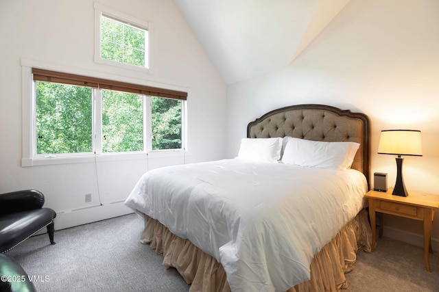 4240 Spruce Way, Vail, CO 81657 - carpeted bedroom featuring lofted ceiling