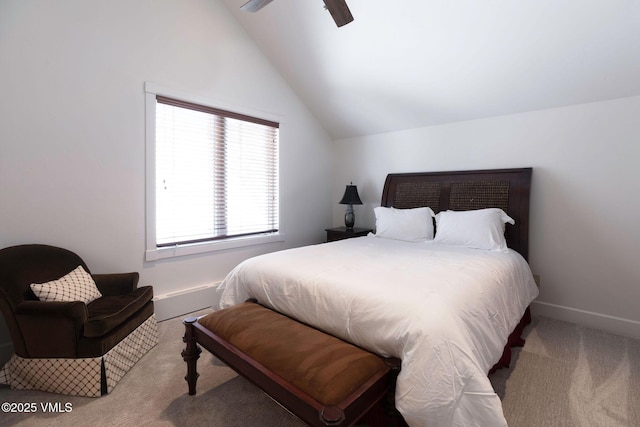4240 Spruce Way, Vail, CO 81657 - bedroom featuring carpet, lofted ceiling, and ceiling fan