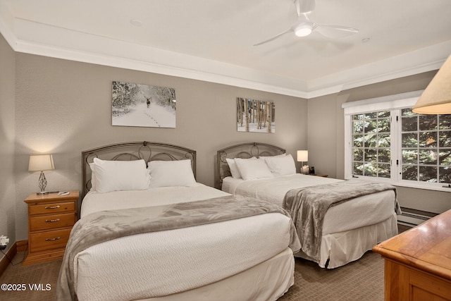 120 Offerson Unit 5160, Beaver Creek, CO 81620 - bedroom with a ceiling fan, ornamental molding, and carpet floors