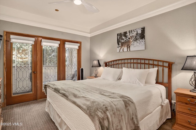 120 Offerson Unit 5160, Beaver Creek, CO 81620 - bedroom with access to exterior, carpet, and ceiling fan