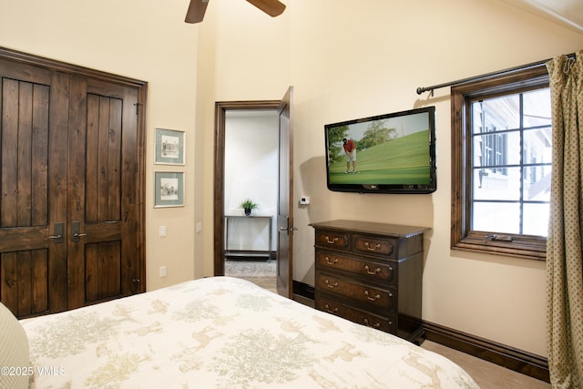179 S Fairway Dr, Beaver Creek, CO 81620 - bedroom with a ceiling fan and vaulted ceiling