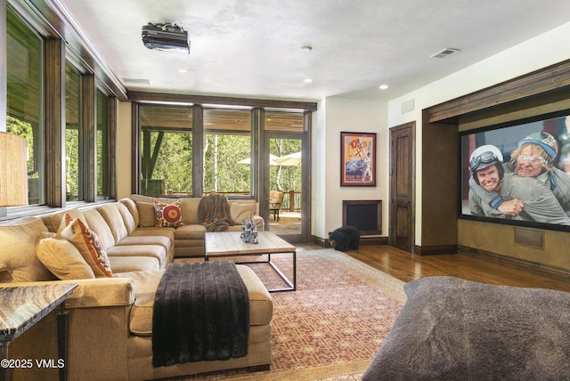 179 S Fairway Dr, Beaver Creek, CO 81620 - living area featuring wood finished floors and recessed lighting