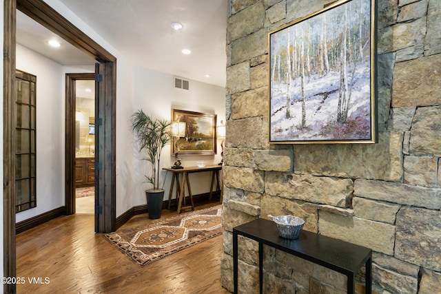 179 S Fairway Dr, Beaver Creek, CO 81620 - corridor featuring hardwood / wood-style floors and recessed lighting