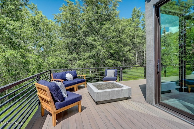 777 Potato Patch Dr Unit A, Vail, CO 81657 - wooden terrace with an outdoor living space with a fire pit
