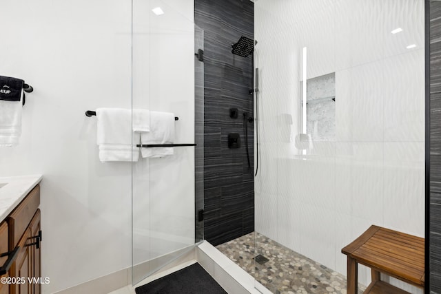 295 Main St Unit R305, Edwards, CO 81632 - bathroom with tiled shower and vanity