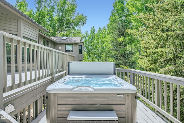 1359 Greenhill Ct Unit E, Vail, CO 81657 - wooden deck featuring a hot tub