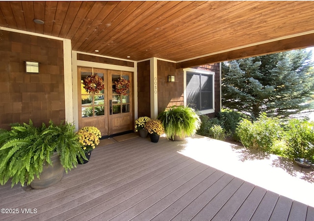 deck featuring french doors