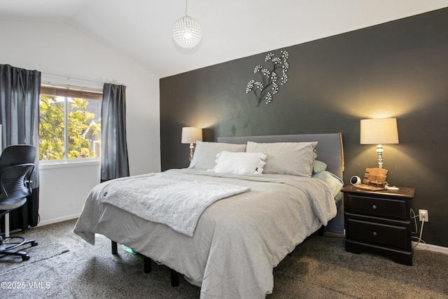 443 Porphyry Rd Unit F, Gypsum, CO 81637 - carpeted bedroom with lofted ceiling and baseboards
