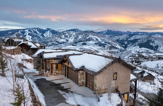 exterior space with a mountain view