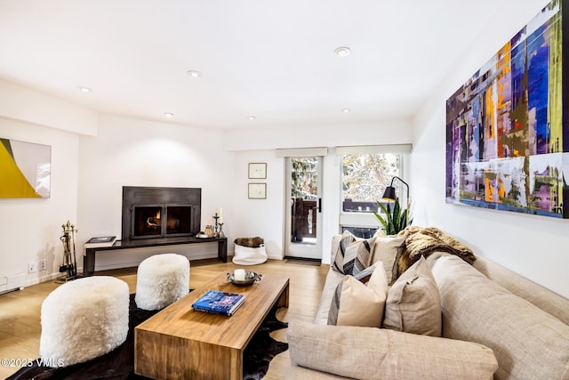 living room featuring light hardwood / wood-style floors