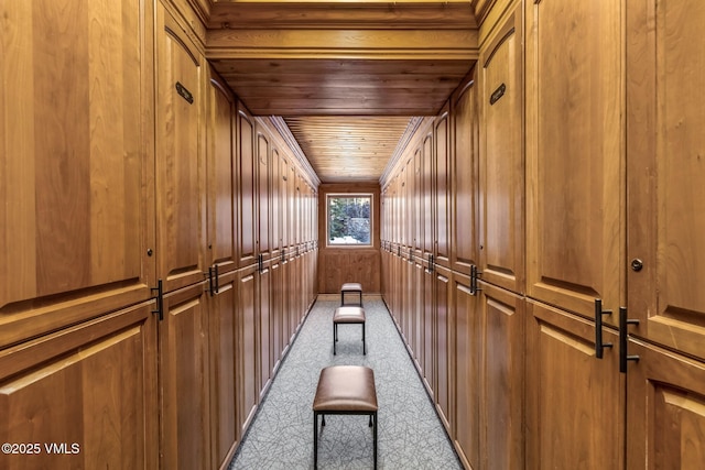 103 Willow Pl Unit 301, Vail, CO 81657 - detailed view of wooden ceiling, carpet, and wooden walls