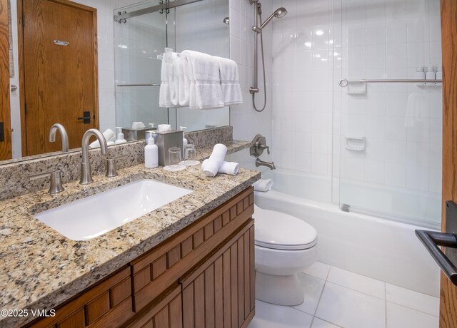 120 Offerson Rd Unit 6140, Beaver Creek, CO 81620 - bathroom with vanity, shower / bath combination with glass door, and tile patterned flooring
