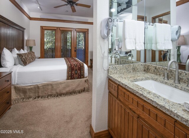120 Offerson Rd Unit 6140, Beaver Creek, CO 81620 - carpeted bedroom featuring a sink and rail lighting
