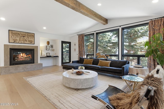 971 Winslow Rd, Edwards, CO 81632 - living area with wood finished floors, recessed lighting, plenty of natural light, and a tile fireplace
