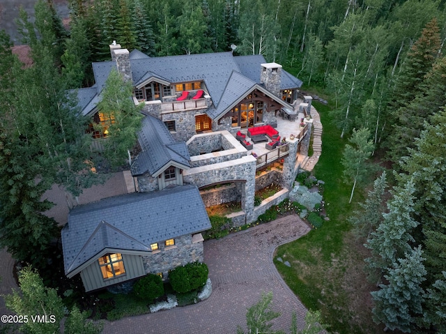 780 Potato Patch Dr, Vail, CO 81657 - view from above of property featuring a heavily wooded area