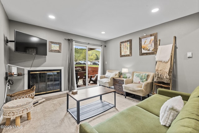1061 W Beaver Creek Blvd Unit F101, Avon, CO 81620 - living area with a glass covered fireplace and recessed lighting