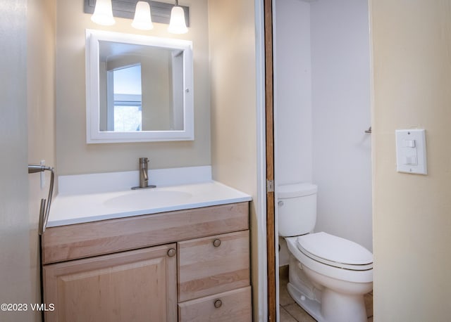 bathroom with toilet and vanity