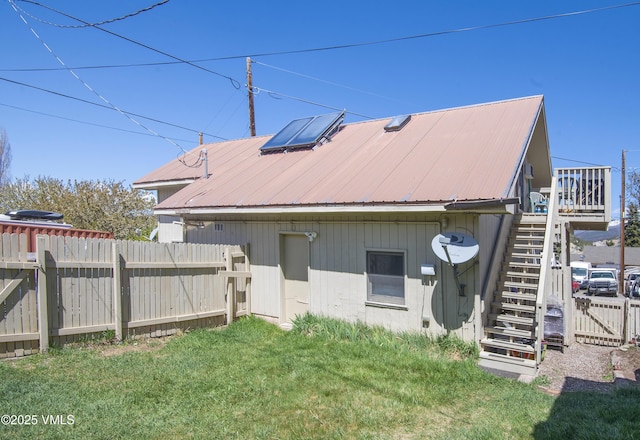 409 Washington St, Eagle, CO 81631 - rear view of property with stairs and metal roof