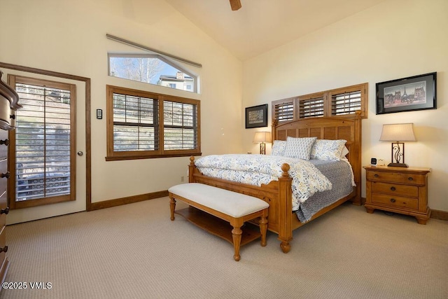 50 Andover Trl, Edwards, CO 81632 - bedroom featuring vaulted ceiling, baseboards, carpet, and access to exterior