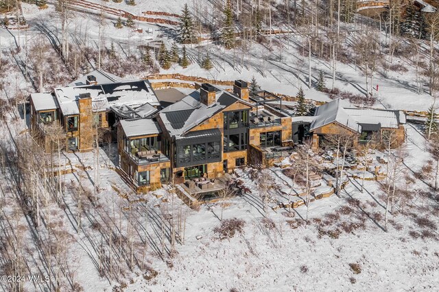 view of snowy aerial view