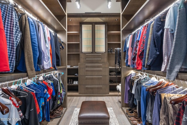 spacious closet with wood finished floors