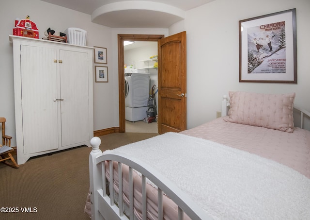 2241 Tahoe Dr, Vail, CO 81657 - carpeted bedroom featuring washer / dryer