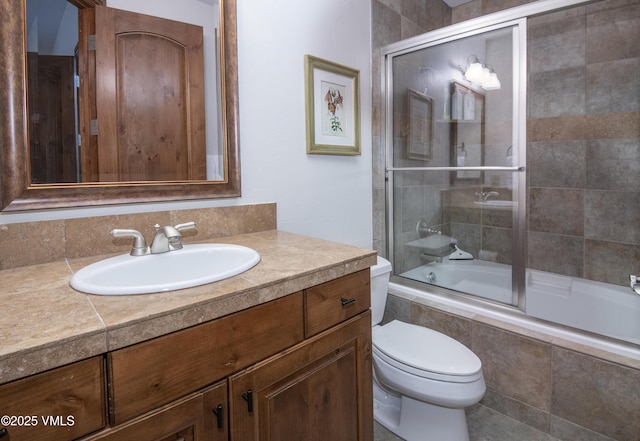 2241 Tahoe Dr, Vail, CO 81657 - full bathroom with vanity, tiled shower / bath combo, and toilet