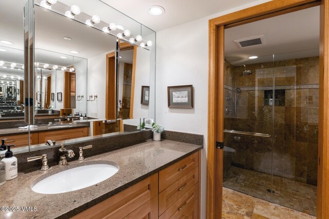 380 E Lionshead Cir Unit 160, Vail, CO 81657 - full bath with a stall shower, vanity, and recessed lighting