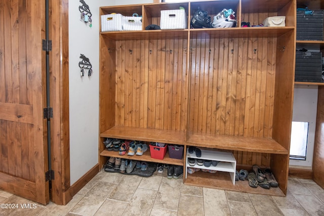 mudroom with baseboards