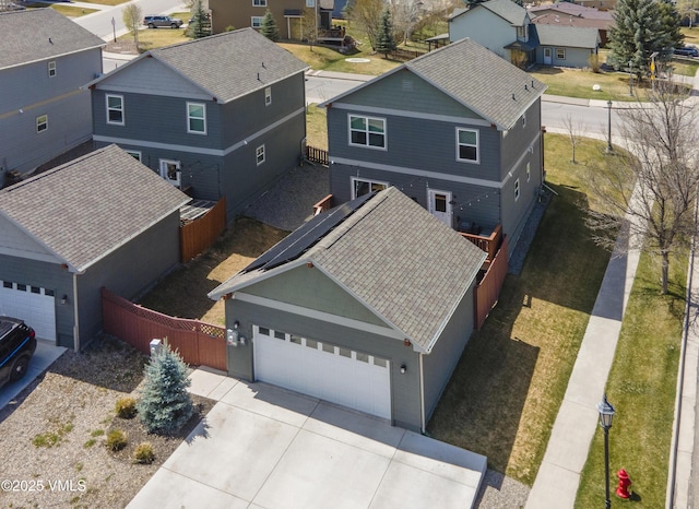 aerial view featuring a residential view