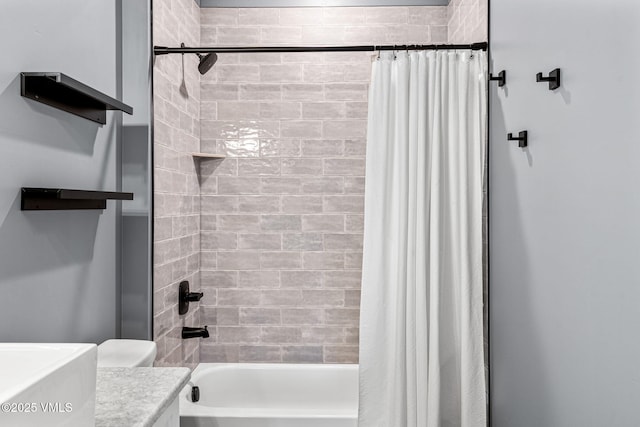 408 El Lobo Ln, Fairplay, CO 80440 - full bath with vanity and shower / bath combination with curtain