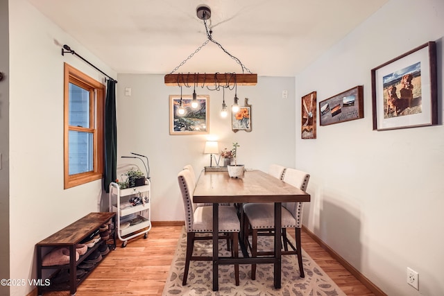 dining area featuring light hardwood / wood-style floors