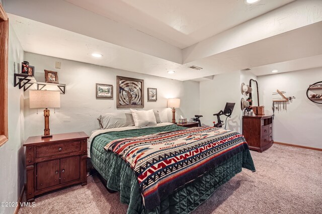 view of carpeted bedroom