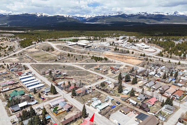 618 W Chestnut St, Leadville, CO 80461 - aerial view of property and surrounding area featuring a mountain backdrop