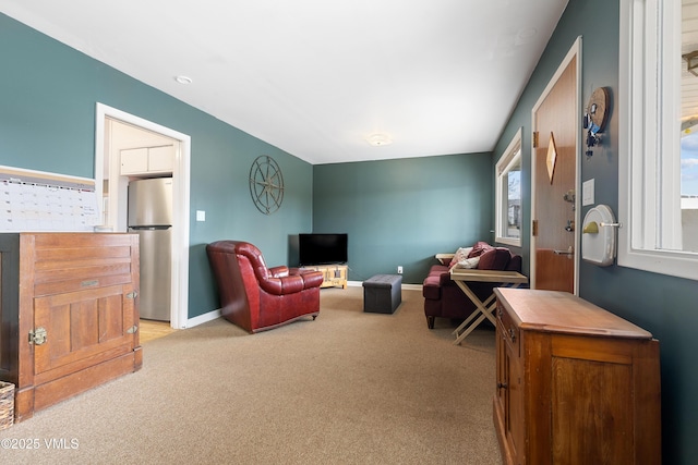 618 W Chestnut St, Leadville, CO 80461 - living room featuring carpet flooring and baseboards