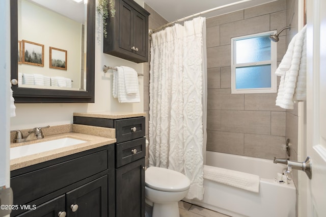 909 Red Sandstone Rd Unit B2, Vail, CO 81657 - bathroom with vanity, toilet, shower / bath combination with curtain, and tile patterned floors