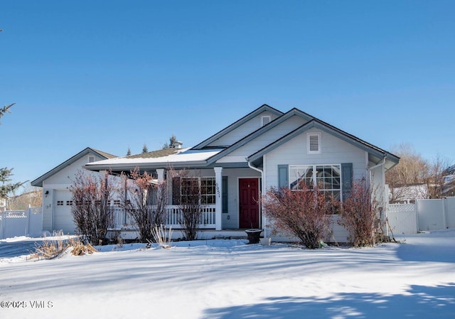 view of front of property featuring a garage