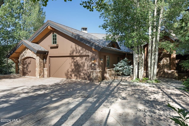 view of front of house with a garage