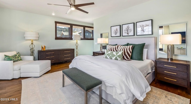 367 Hunters View Ln, Eagle, CO 81631 - bedroom with wood finished floors and a ceiling fan