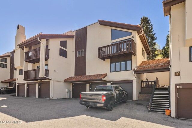 view of building exterior with a garage